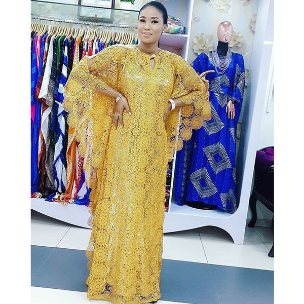 Elegant Dubai Abaya in Maxi Length with African Design